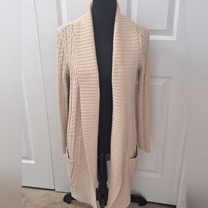 Leo & Nicole Beige Sweater Coat/Cardigan    Size M